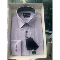 Áo sơ mi nam dài tay cao cấp Việt Tiến San Sciaro 0076- caro tím nhạt Regular