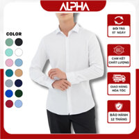 Áo sơ mi nam dài tay chất cotton lụa chống nhăn GEN ALPHA, sơ mi tay dài basic nhiều màu GEN035