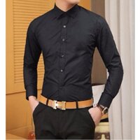 Áo sơ mi nam dài tay cotton - XL,Vàng nhạt