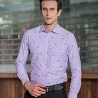 Áo sơ mi nam dài tay họa tiết Seven7 - Tím 3XL