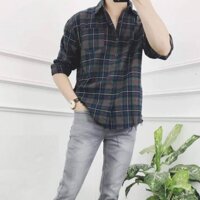 Áo Sơ Mi Nam Dài Tay Họa Tiết Caro Màu Xanh Lá Mẫu Không lên lai Thời Trang PONIVA Chất Vải Mềm Mại Thấm Hút Mồ Hôi - XANH,XL