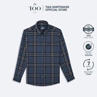 Áo sơ mi nam dài tay K480CSB TQQ màu chì đậm dáng Slimfit tôn dáng vạt ngang có túi ngực