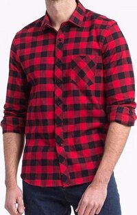 Áo sơ mi nam dài tay kẻ caro đỏ đen - XL