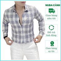 Áo sơ mi nam dài tay kẻ sọc,chất vải lụa NUCA 43