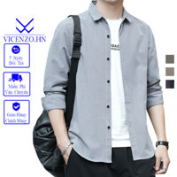 Áo Sơ Mi Nam Dài Tay Kiểu Dáng Cơ Bản Vải Cotton Thô Xốp Mềm Mát, Áo Sơ Mi Nam Tay Dài Đường May Chuẩn Hàng Xuất Cao Cấp