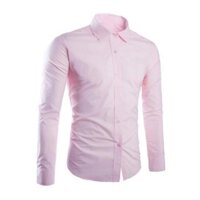 Áo sơ mi nam dài tay màu tím nhạt - Hổng phấn,M