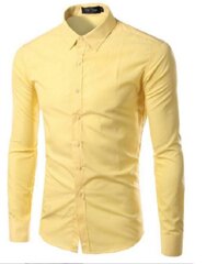 Áo sơ mi nam dài tay màu xanh vỏ đậu - Vàng ,XL