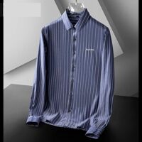 Áo Sơ Mi Nam Dài Tay Phối Sọc Chữ Mã A441 Thời Trang Nam Công Sở PONIVA Cao Cấp Thiết Kế Nam Tính Lịch Lãm Chuẩn Shop - xanh đen - XL