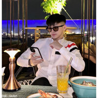 Áo Sơ Mi Nam Dài Tay T.b Mẫu Đơn Giản HOT TREND Kẻ Logo 3 Vạch Ngực Túi Hộp May Trước Chất Vải Thô Thoáng Mát