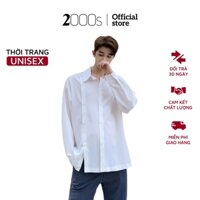 Áo sơ mi nam dài tay thiết kế hai vạt, vải lụa cao cấp, thương hiệu 2000s Store