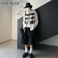 Áo sơ mi nam dài tay TIDE BEAR Áo khoác Baggy in chữ cổ điển
