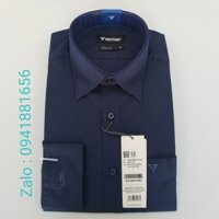 Aó sơ mi nam dài tay Việt Tiến màu XANH ĐEN - NAVY , chính hãng , cao cấp – form suông  REGULAR- tà bầu