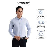 Áo Sơ Mi Nam Dài Tay VITIMEX ARD7578, Chất Liệu Sợi Tre, Phom Rộng, Thiết Kế Họa Tiết Nhỏ Sang Trọng Lịch Lãm