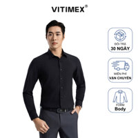 Áo Sơ Mi Nam Dài Tay VITIMEX ABD7656, Chất Liệu Sợi Tre, Phom Body Thiết Kế Trơn Lịch Lãm