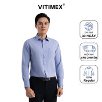 Áo Sơ Mi Nam Dài Tay VITIMEX ARD7139 Chất Liệu Sợi Tre Mền Mịn, Phom Regular, Thiết Kế Công Sở