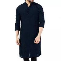 Áo sơ mi nam dài thời trang phong cách giản dị Abaya Hồi giáo FK0N