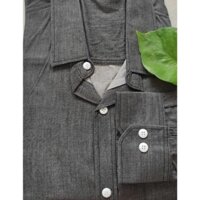 Áo sơ mi nam denim dài tay màu xám lông chuột vải mềm mịn
