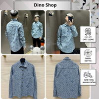 Áo Sơ Mi Nam Eo Vì Kẻ Sọc Xanh Đính Đá Siêu Đẹp - Áo Sơ Mi Nam Lờ Vê Cao Cấp