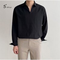 áo sơ mi nam form rộng Hàn Quốc cổ V