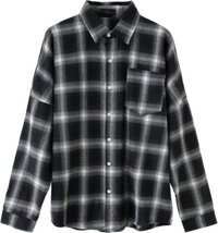 Áo sơ mi nam form rộng kẻ caro ANK02  - Size M