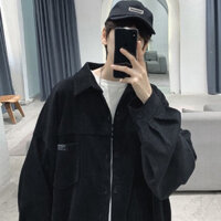 Áo sơ mi nam form rộng unisex, Áo sơ mi khoác ngoài nam oversize màu đen bộ sưu tập đi chơi đi học ulzzang hàn quốc