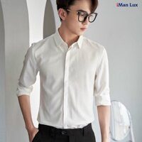Áo Sơ Mi Nam Giấu Cúc Dài Tay Công Sở, Áo Sơ Mi Nam Hàn Quốc Vải Lụa Mềm Mịn Cao Cấp iMan Lux