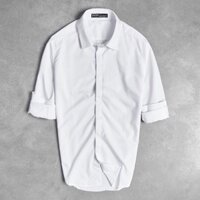 Áo sơ mi nam giấu cúc tay dài ZARA vải kate lụa chống nhăn MÀU TRẮNG - Đẹp Trai Phải Thế