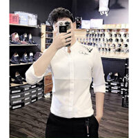 Áo sơ mi nam họa tiết chữ và chim  - M