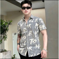 Áo sơ mi nam hoạ tiết in 3d , chất liệu lụa mango dày , không phai màu