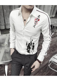 Áo Sơ Mi Nam Họa Tiết viền tay - M