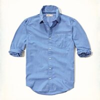 Áo sơ mi nam Hollister Oxford cao cấp tay dài màu xanh da trời - Hàng Việt Nam Chất Lượng Cao