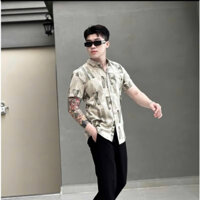 Áo sơ mi nam in hoạ tiết 3d , chất liệu lụa mango dày không phai màu