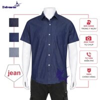 Áo sơ mi nam jean ngắn tay cao cấp pious SMJ03010