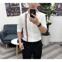 Áo sơ mi nam  kate lụa cao cấp(hai Sọc nhỏ)