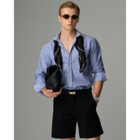 Áo Sơ Mi Nam Kate Sọc Kẻ Xanh Xanh Nhạt Malibeu Dáng Vừa Regular Công Sở Đi Làm Đi Chơi | 0061 | Majou