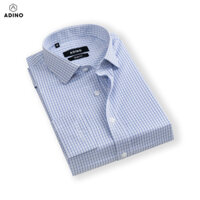 Áo sơ mi nam kẻ ô caro màu trắng ADINO vải sợi sồi Modal mềm mịn dáng slimfit công sở trẻ trung SM66