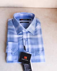 Áo sơ mi nam Khatoco tay dài - Xanh - XL