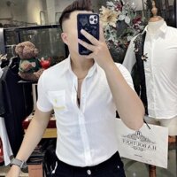 Áo sơ mi nam King168, chất lụa mềm không nhăn, không xù, vải mặc mát mẫu BĐ19 🌟