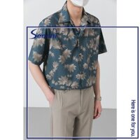 Áo sơ mi nam KYUSHUAD xu hướng cổ điển Mỹ phong cách kỳ nghỉ Hawaii dáng rộng côn đồ đẹp trai cặp đôi áo sơ mi đi biển