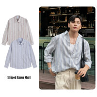 Áo Sơ Mi Nam Linen Cao Cấp Thời Trang Phối Sọc Vải Mềm Mịn Mát Halley A19