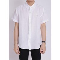 Áo sơ mi nam linen cao cấp ngắn tay cổ sơ mi model fashion SBM004 (màu trắng) hàng vnxk