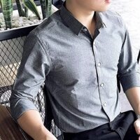 Áo Sơ mi nam Linen màu xám ghi, Sơ mi nam tay dài [Thời Trang Nam]