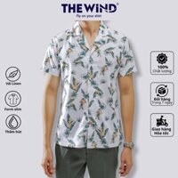Áo sơ mi nam linen ngắn tay THE WIND lá xanh