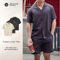 Áo sơ mi nam Linen Tiêu MKCLEVER Chất linen thoáng mát, thấm hút tốt, chống nhăn, form chuẩn dáng đi làm, đi dạo phố