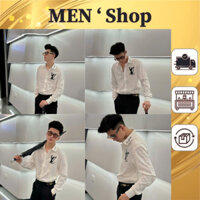Áo Sơ Mi Nam LV Thêu Chữ Ngực Và Chữ Kí Viền Cổ Cực Nét - Áo Sơ Mi Nam Boy Phố Hot Trend NEW 2024