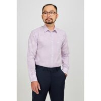 Áo sơ mi nam mattana slim fit dài tay tím ca rô MAM19190011704363