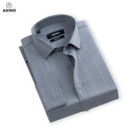 Áo sơ mi nam màu ghi xám kẻ sọc HAMINO vải sợi sồi Modal mềm mịn dáng slimfit công sở trẻ trung S263