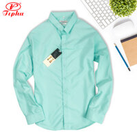 Áo sơ mi nam màu tím nho, phong cách Hàn Quốc, form body slim fit, không túi, vải Bamboo, Amazing - Màu ngọc-2322 - L 60-65kg