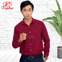 Áo sơ mi nam màu vàng pastel, hiệu cao cấp Amazing, dáng body slim fit, không túi, style Hàn Quốc - Màu đô-3121 - M 55-60kg