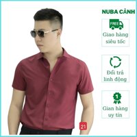 Áo sơ mi nam ngắn tay chất vải lụa,cá tính trẻ trung,NUCA 21